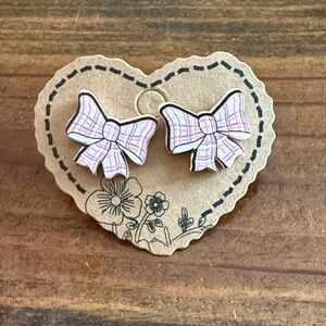 Pink Bow Earrings